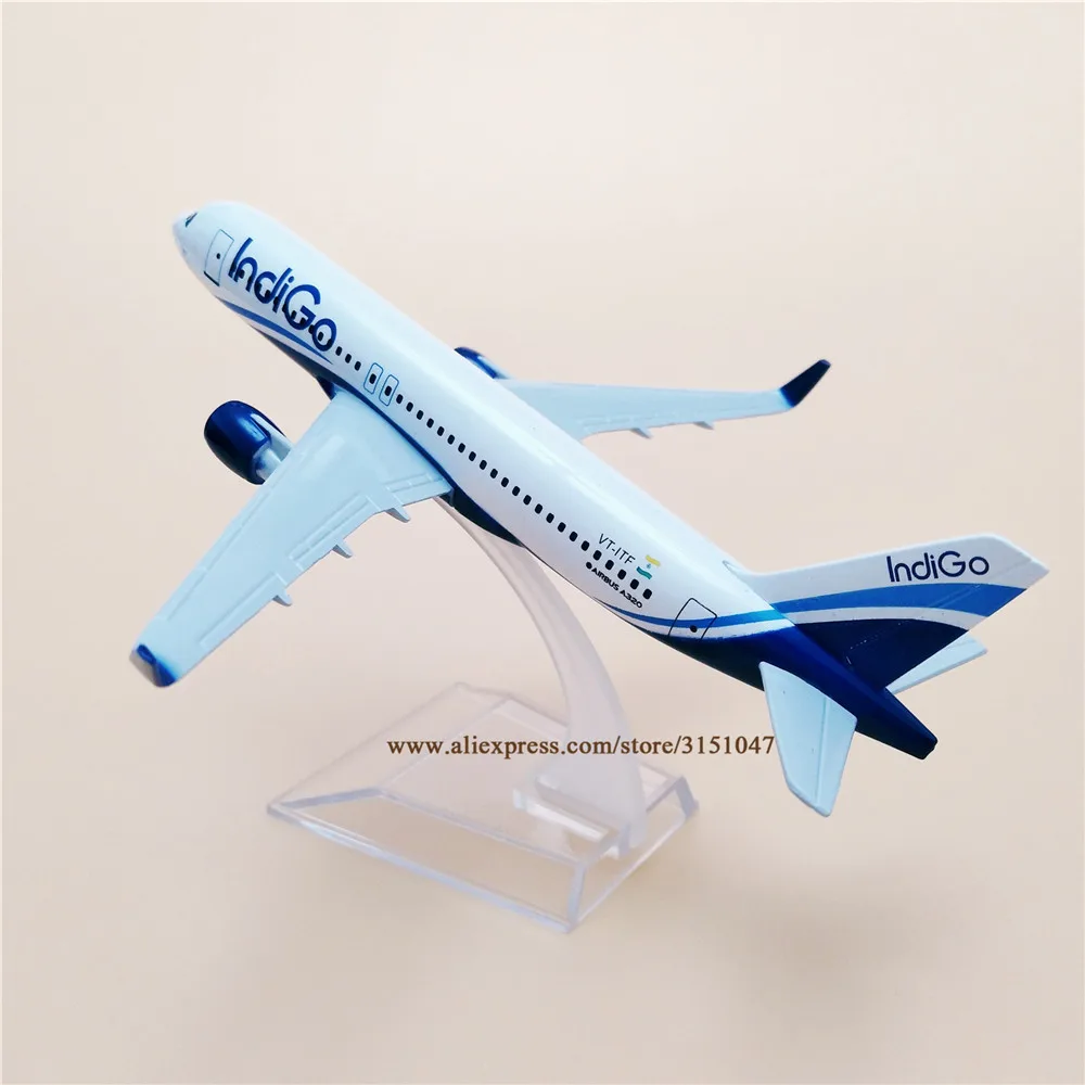 

16cm Air Indian Indigo A320 Airbus 320 Airways Airlines Metal Alloy Airplane Model Plane Diecast Aircraft