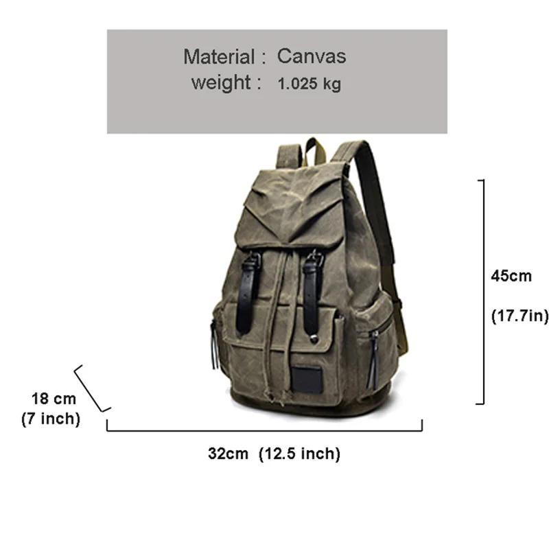 Новый мужской рюкзак в стиле ретро прочный с большой вместительностью для