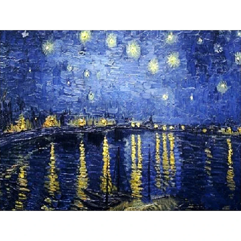 Река звездное небо декорации DIY цифровая картина по номерам Современное
