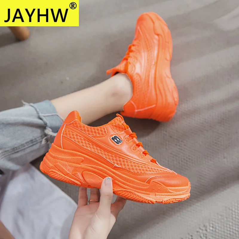 

JAYHW New Designer Sneakers Women Platform Casual Shoes Fashion Sneakers Platform Basket Femme Lace-Up Casual Chunky Shoes