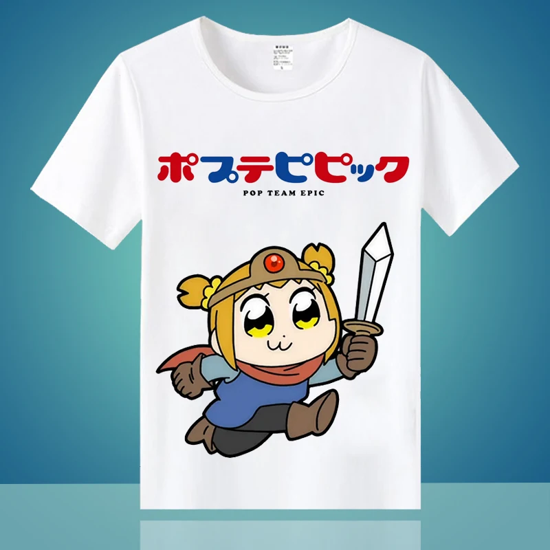 Футболка с надписью &quotPOP TEAM EPIC&quot для костюмированной вечеринки по японскому