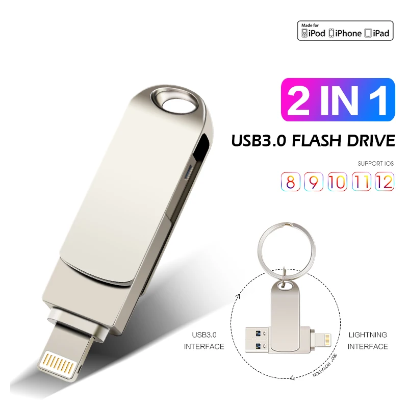 

Флеш-накопитель nuilaks usb 3,0 для iPhone 6/6s/6plus/7/7plus/8/X Usb/Otg/Lightning 2 в 1, флешка для iOS, Внешние накопители