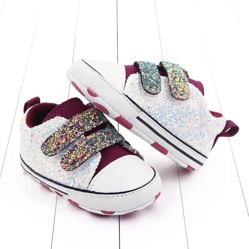Новинка 2021 детская обувь Koovan парусиновые туфли с блестками для маленьких