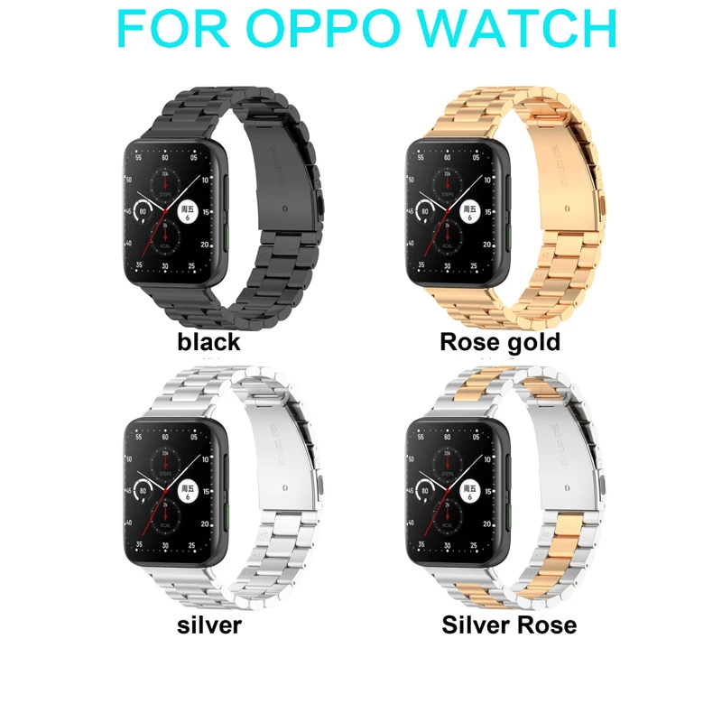 

Металлический ремешок для часов OPPO, браслет из нержавеющей стали для наручных часов OPPO Watch 2 42 мм, аксессуары 46 мм, 41 мм 46 мм