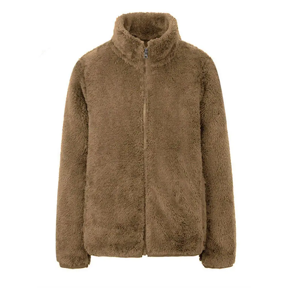 2020 Women Sherpa Fleece Turtleneck Sweater Plus Size Fluffy Zipper Cardigan Autumn Winter Warm Top Double Fleece Sweaters