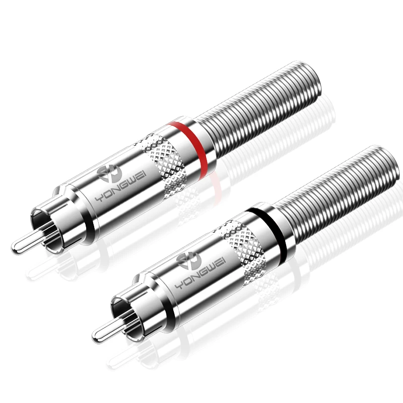 2 шт. разъем RCA высококачественный штекер аудиоразъем с металлической
