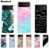 for samsung galaxy z flip 3 flip 4 5g case new fashion marble hard pc plastic back cover for samsung zflip 4 z flip3 phone cases