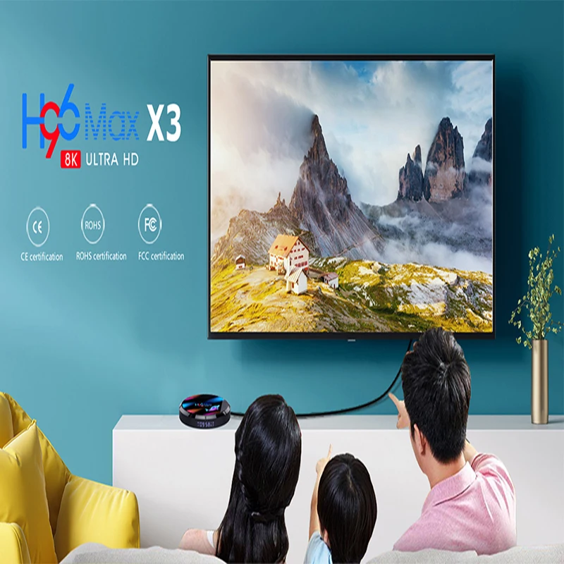 ТВ-приставка H96 MAX X3 на Android 9 0 4 ГБ DDR3 32-128 S905X3 H.265 8K смарт-ТВ-приставка Google Store Netflix
