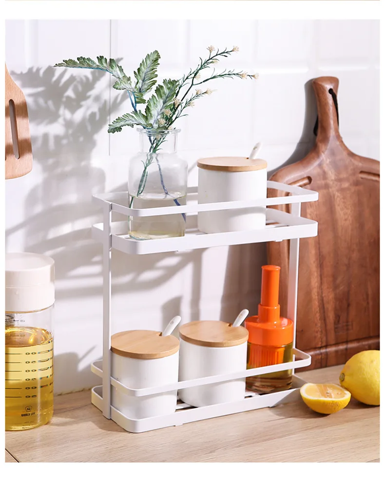 

1PC Double Layers Shelf Rack for Kitchen Garden Pot Holder Cosmetic Sundries Storage Shelves Display Bathroom Shelf QA 203