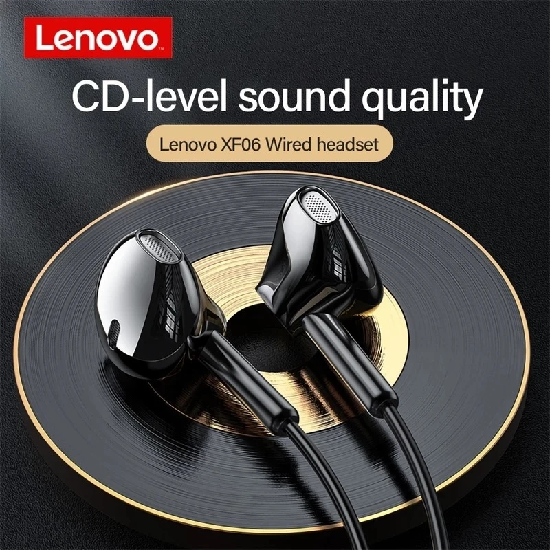 

Lenovo XF06 3.5mm Headphones in-ear Wired Stereo Headphones Hi-Fi Headphones Music in-line Control With Microphone Smartphone