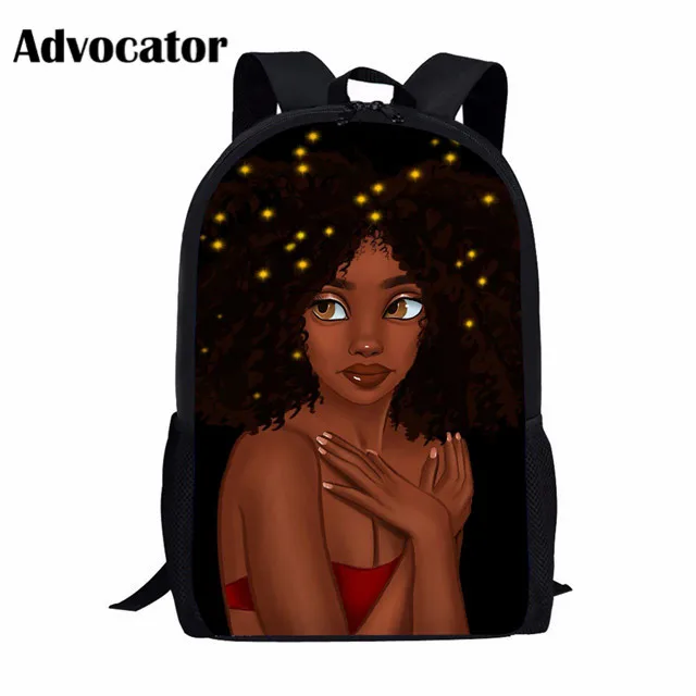 ADVOCATOR 3pcs/set Fashion Black Art African Girl Printing School Bags Set for Girls Kids Backpack Boys Children Primary School