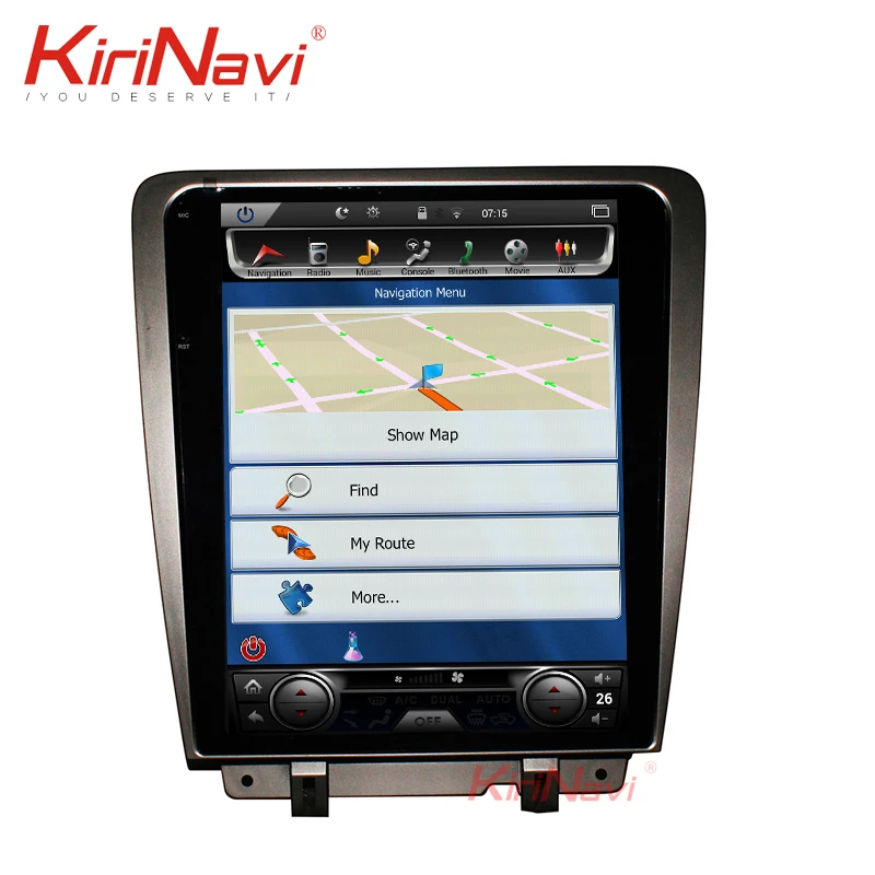 KiriNavi вертикальный экран Tesla style 12,1 ''Android 8,1 Автомобильный мультимедийный Dvd навигатор для Ford Mustang автомобильный Радио gps 2010
