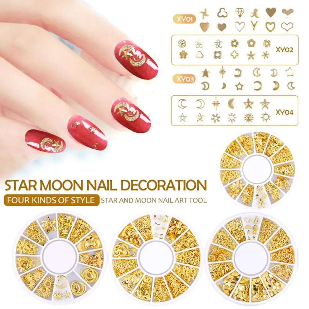 50% искусственные Блестки для ногтей Луна Звезда дизайн декоративная красота дизайн ногтей креативная самодельная 3D наклейка для повседнев...