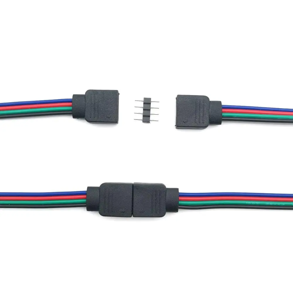 100 шт. RGB 4 контактный 5 адаптер для светодиодной ленты 5050 3528 цветов|Соединители| |