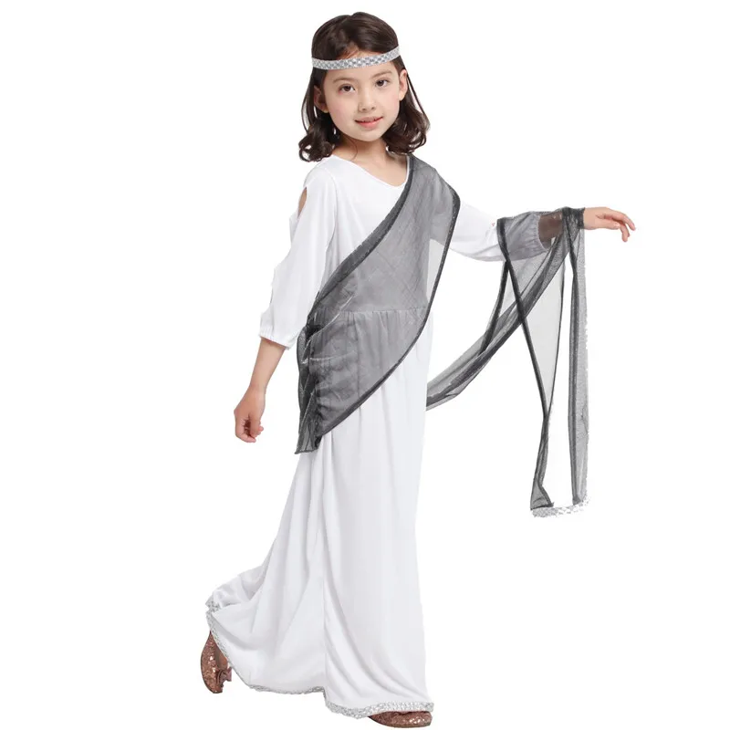 White Girls Halloween Greece Princess Costumes Kids Children Goddess Athena Cosplay Carnival Purim parade Stage play party dress |