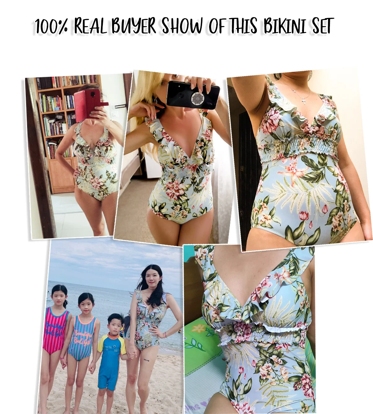 Сексуальный женский купальный костюм в стиле ретро с цветочным принтом v