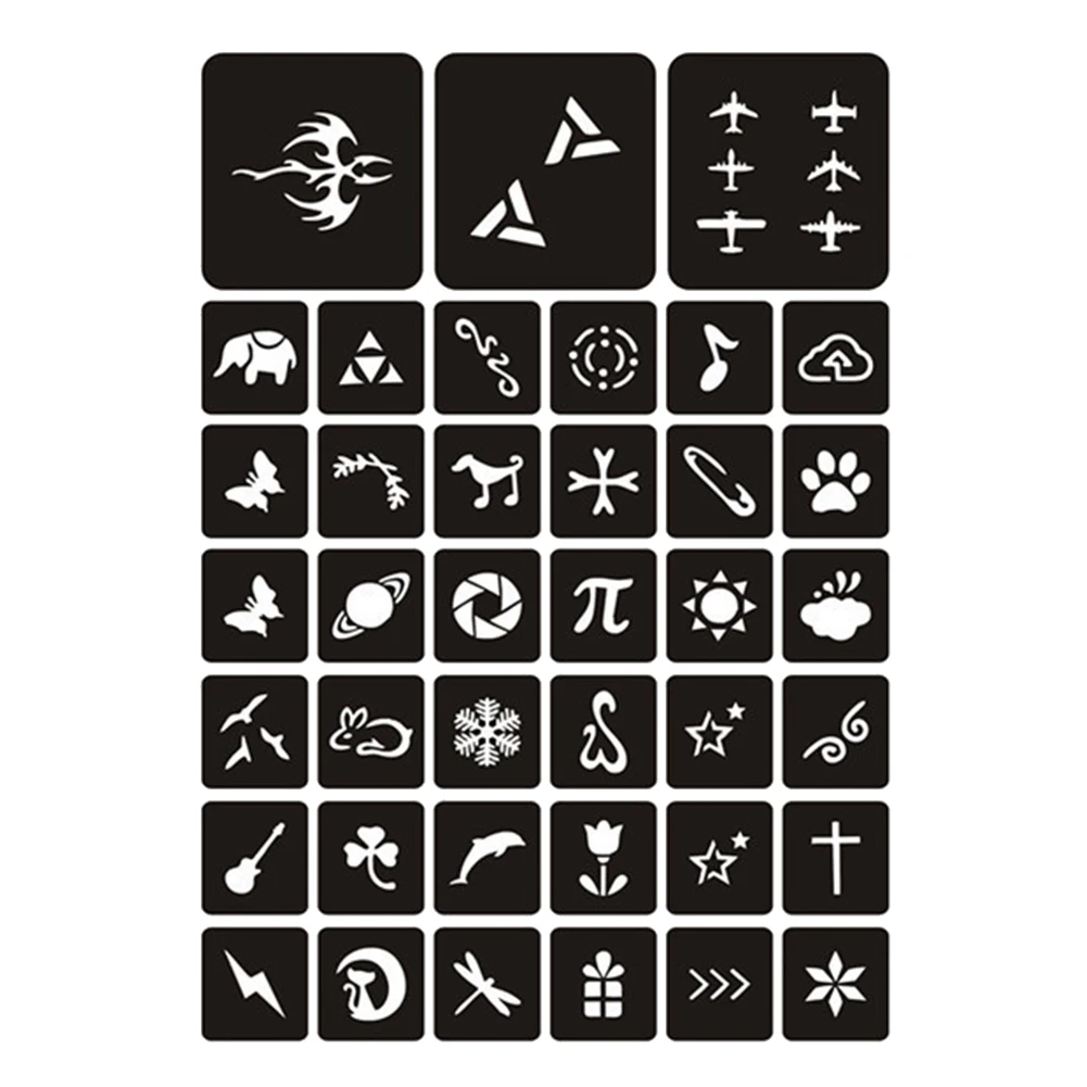 Трафареты для татуировок в индийском стиле трафареты татуажа хны Глиттера