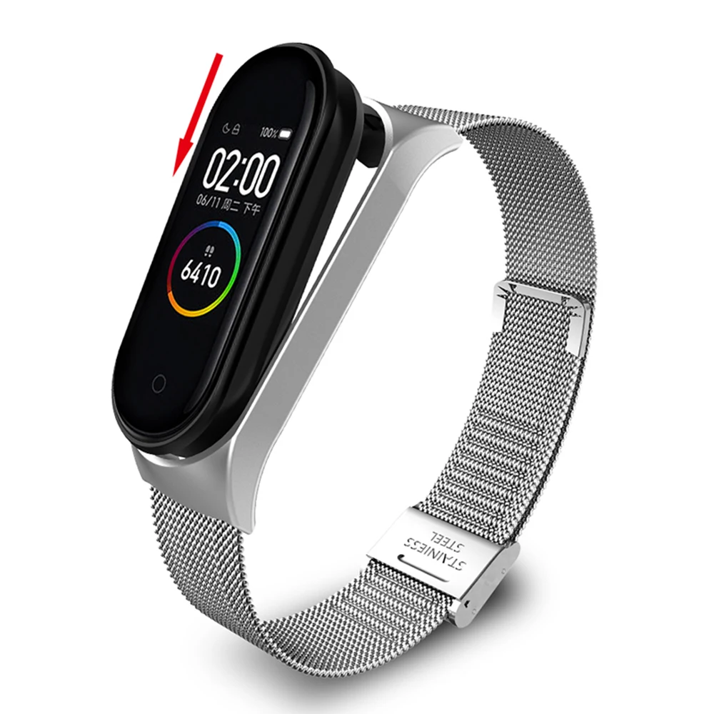 Rovtop, умный браслет на запястье, ремешок для Xiaomi mi, 3, 4, mi Band, 4, 3, металлический браслет, браслет из нержавеющей стали, Z2