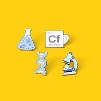 science enamel pin chemical brooches dna microscope conical flask custom decoration backpack clothes badge gift for friends