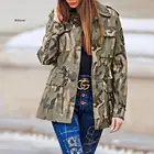 Осенняя Женская камуфляжная куртка, женские клейкие бейсбольные куртки с заклепками и карманами на завязках, женские повседневные куртки с длинным рукавом