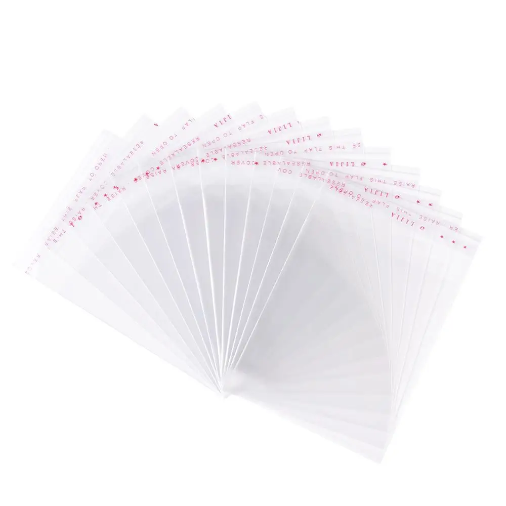 1000 шт. пластиковые прозрачные целлофановые пакеты самоклеящиеся