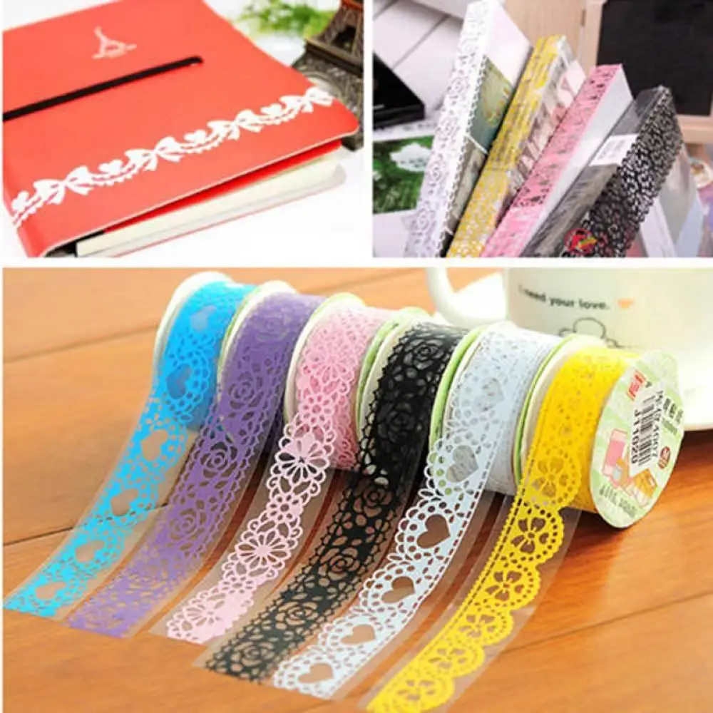 18 мм DIY Washi кружевные декоративные наклейки для скрапбукинга бумажная лента