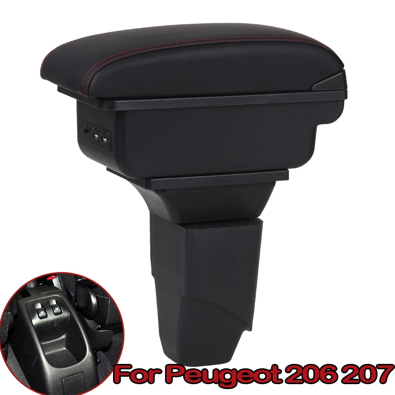 Автомобильный подлокотник для Peugeot 206 + 207 Compact 2009-2012 центральный из искусственной