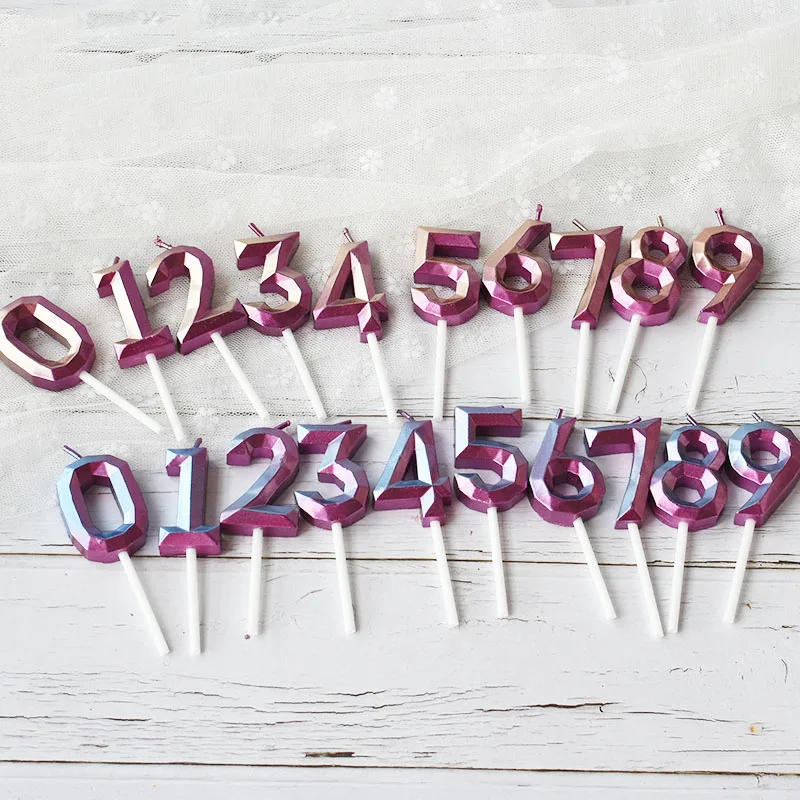 1 шт. свечи в виде цифр цвет синий/розовый 0123456789|Товары для украшения тортов| |