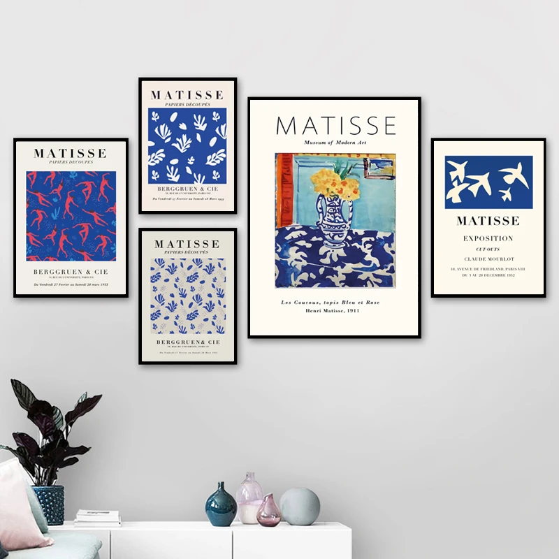 

Henri Matisse Exhibition Posters And Prints Blue Museum Gallery Wall Art Pictures Canvas Painting For Living Room Home Decor