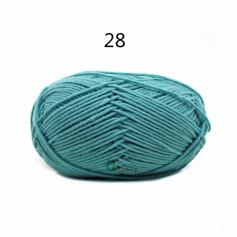 28 36pcs 36 шт./лот, ручная вязка, шерстяная линия, окрашенная, горячая Распродажа, хлопковая Детская Пряжа молочного оттенка, гребенная хлопковая пряжа для вязания крючком, 62 цвета - Цвет: 28 36pcs