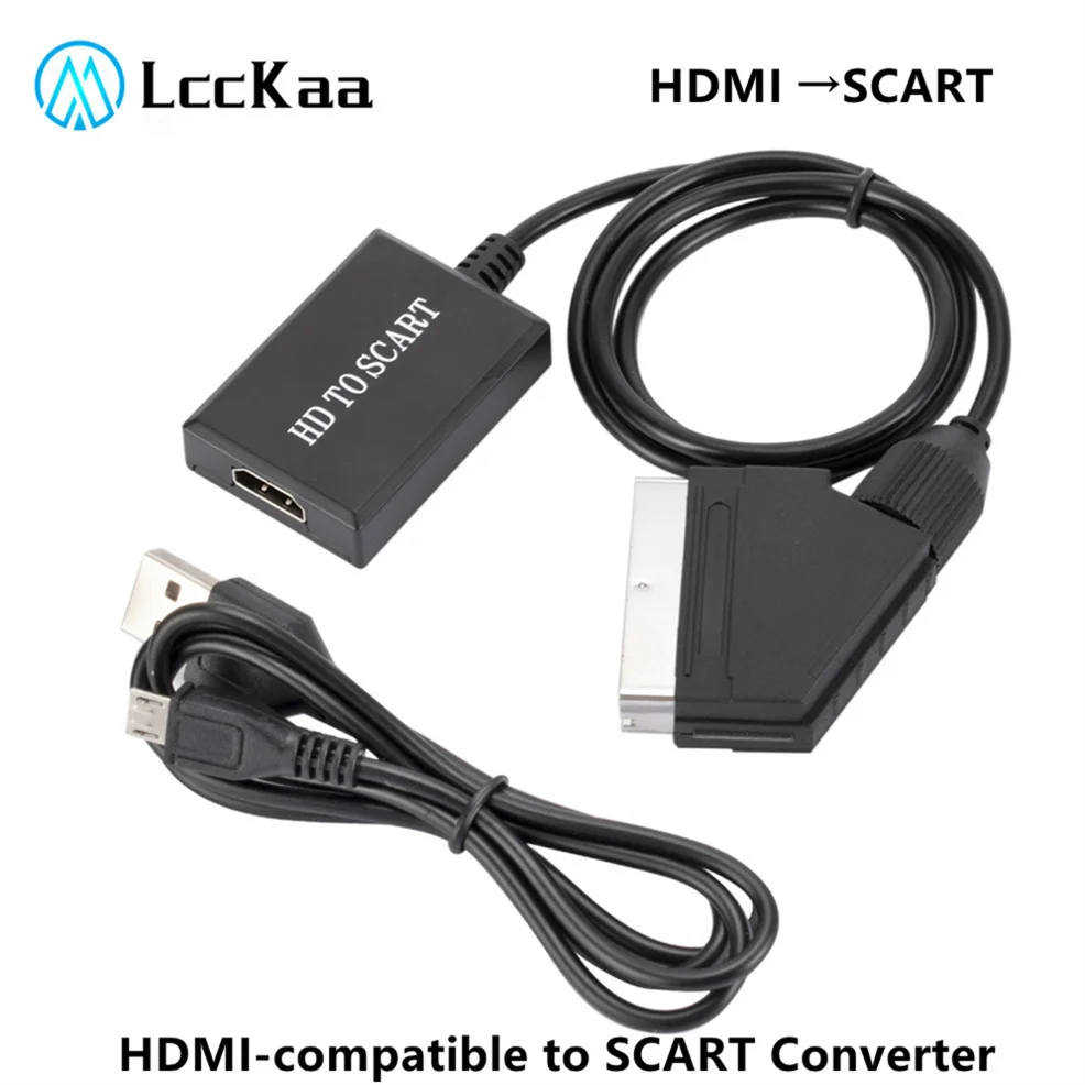 LccKaa 1080P HDMI-совместимый для SCART Видео Аудио высококлассный преобразователь