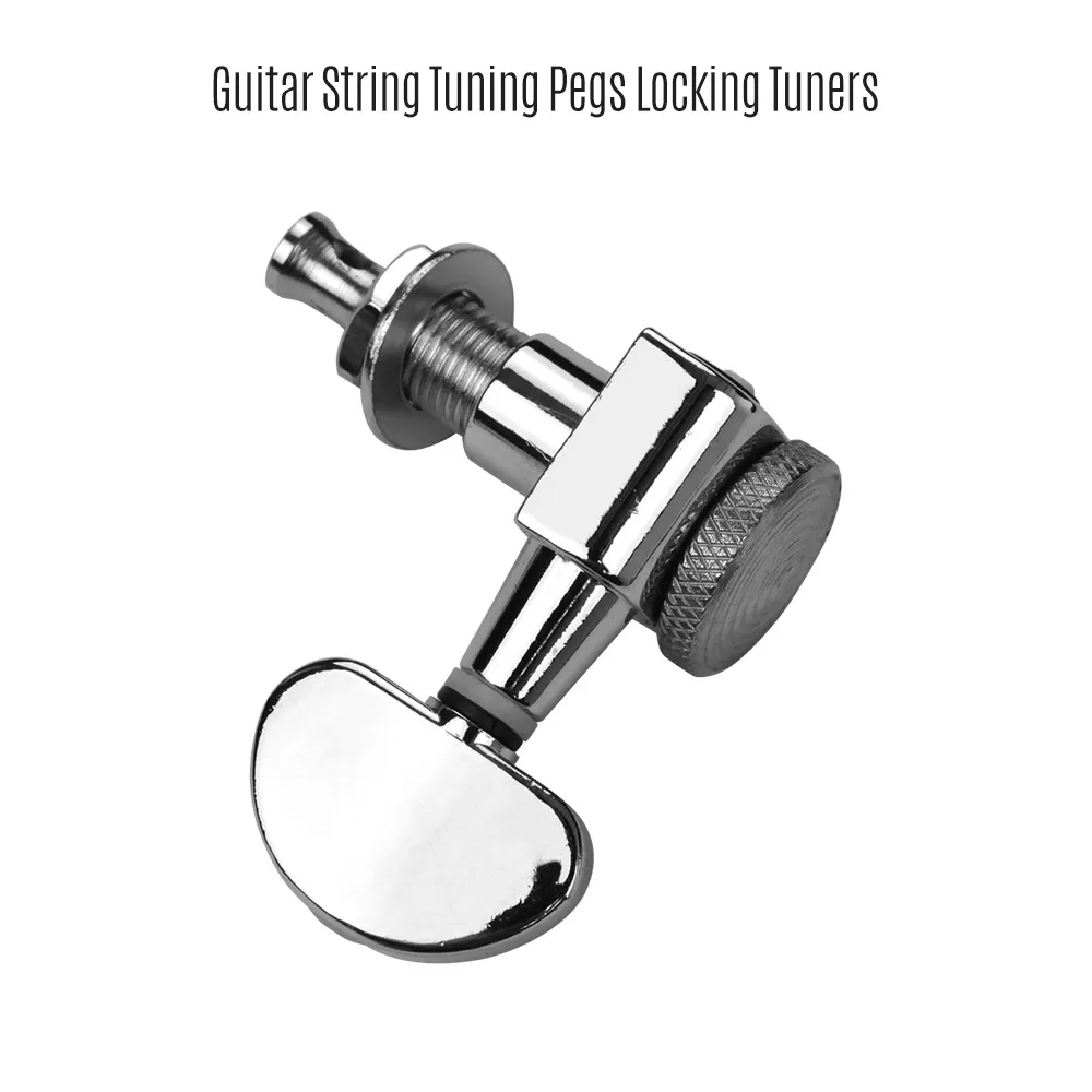 Alloy Metal Electric Guitar Machine Heads Knobs String Tuning Peg Locking Tuners Pack 6 Pcs 3L3R with Mounting Screws Ferrules | Спорт и