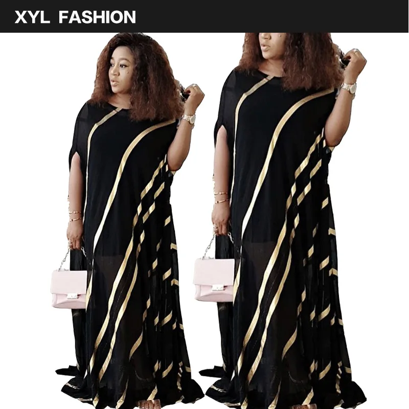 Платье Дашики в африканском стиле длинное винтажное платье с принтом фонариков