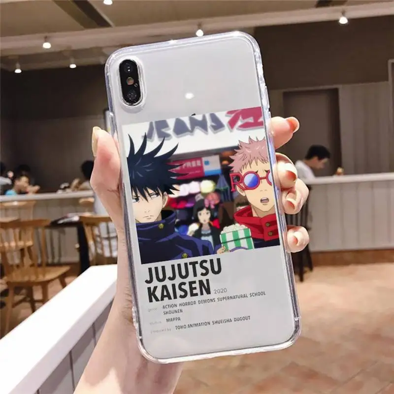 

Jujutsu Kaisen Satoru Gojo anime Phone Case For iphone 12 11 8 7 6s 6 5 5s 5c se plus mini x xs xr pro max Transparent soft