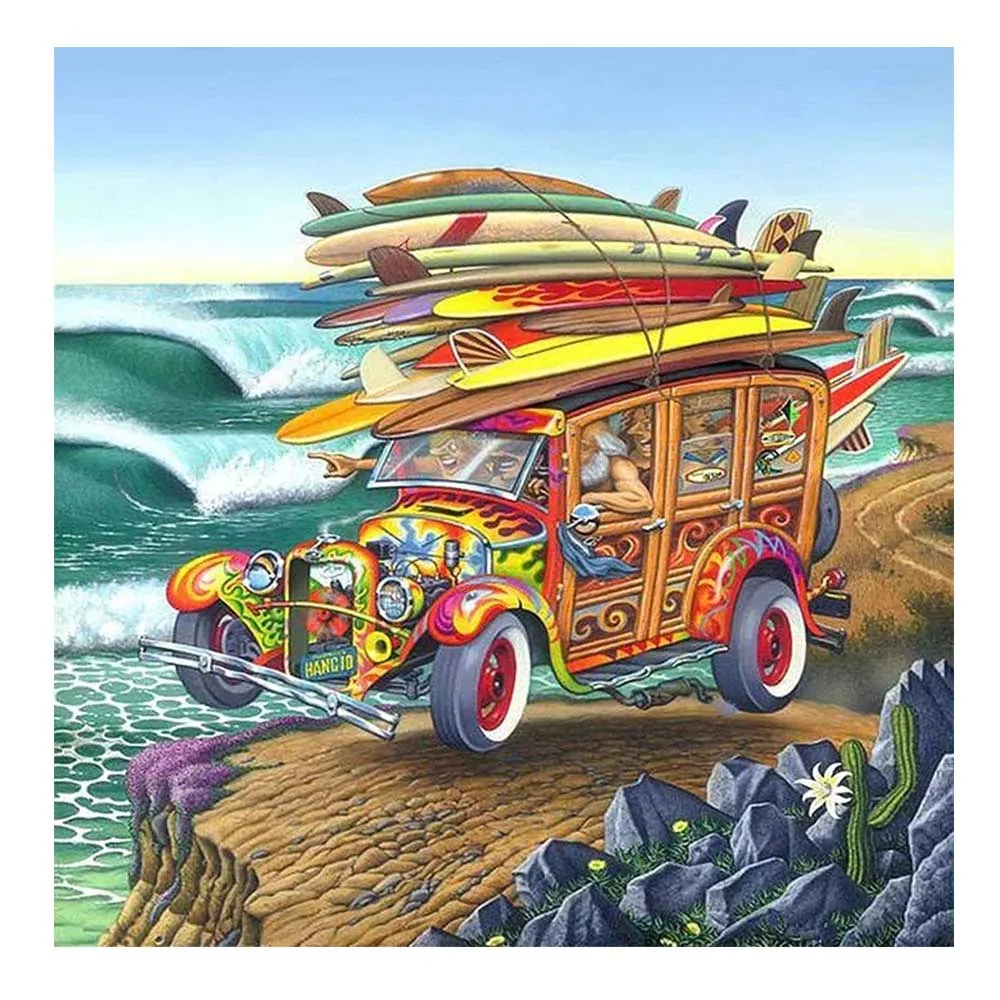 

Алмазная вышивка 5D, алмазная вышивка, вышивка крестиком, пляж, серфинг, украшение дома, игла для декоративно-прикладного искусства