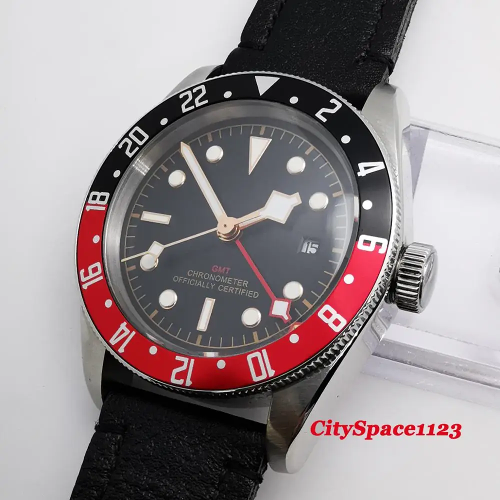 Corgeut люксовый бренд 41 мм механические мужские часы сапфир GMT автоматическое