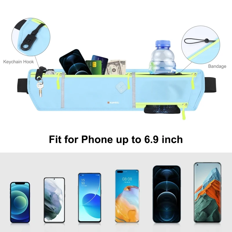 Professional Exercise Large-Capacity Close-Fitting Belt Storage Outdoor Sports Waist Bag Running Mobile Phone Bag Fitness