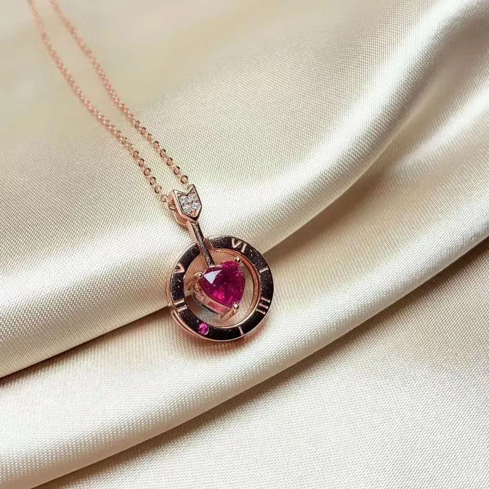 

High-quality Topaz/Ruby Changeable Style Pendant Necklace S925 Pure Silver Arrow Fine Fashion Jewelry For Women Free Shipping