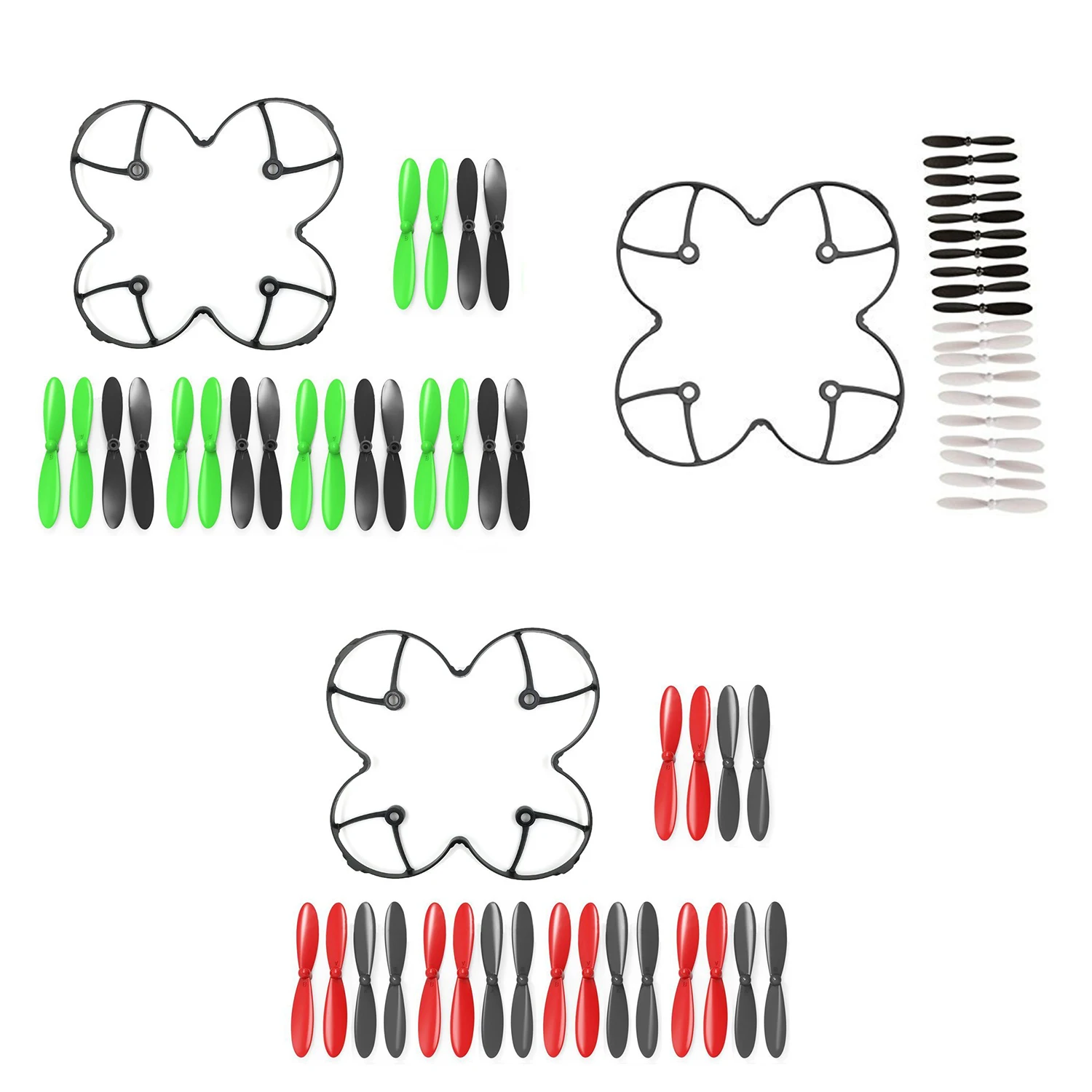 

HOT SALE 20 Piece Set Propeller Blades With Helices Protective Cover For HUBSAN X4 H107 H107C H107D Quadcopter, Black+White