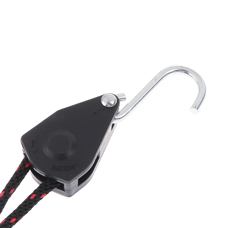 

2Pcs Adjustable Light Lifters Hangers Rope Ratchet Lifters Alloy Hook Pulley House Garden Tools