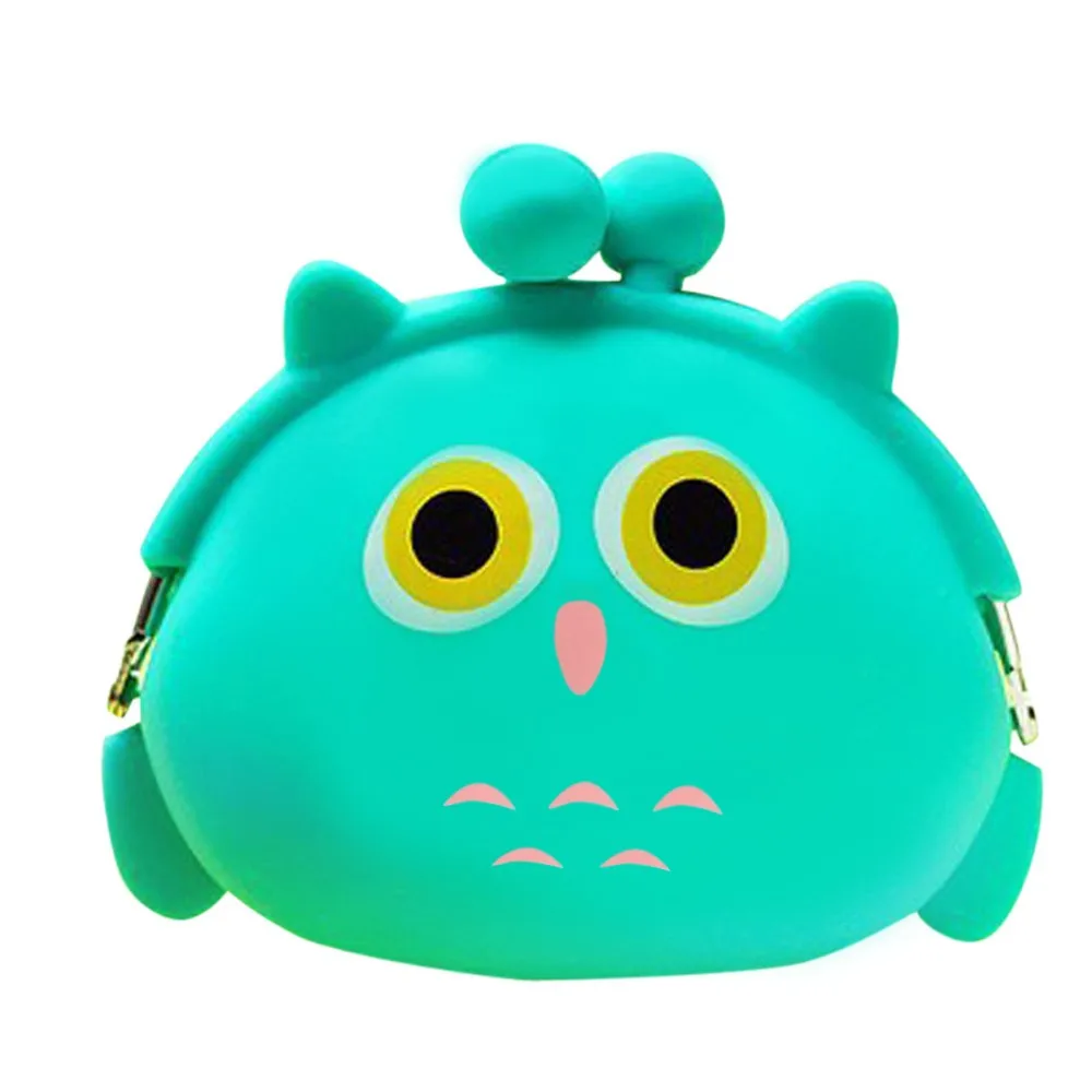 Мини-кошелек мягкая поверхность застежка Женская мультяшная силиконовая сумка