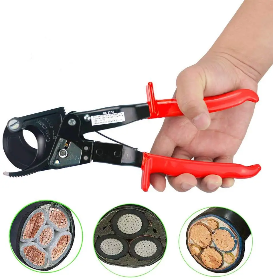 

HS-325A 240mm2 Ratcheting Ratchet Cable Cutter Germany Design Wire Cutter Wire Cutter Necessary Household Practical Tool