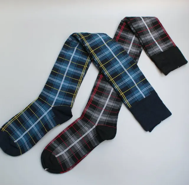 Женские гольфы Элегантные чулки высотой до бедра в клетку милые длинные носки |