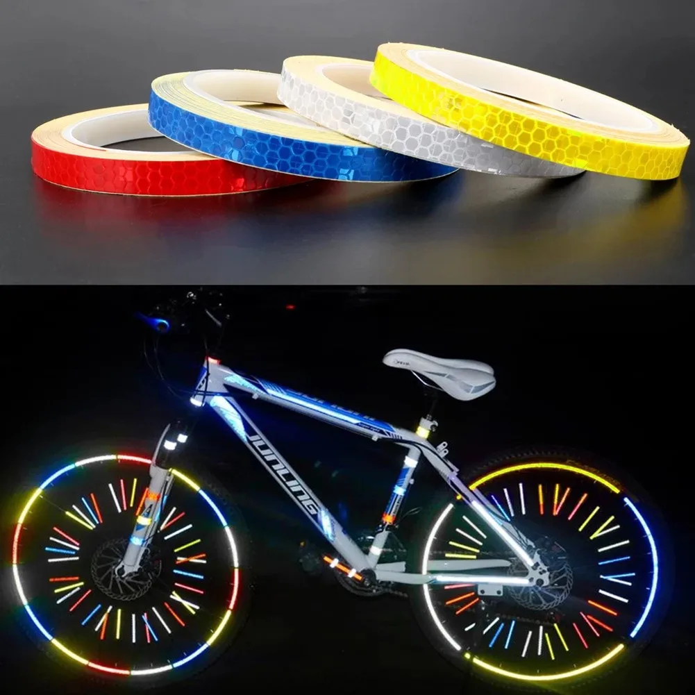 

Car Sticker PVC Bicycle Car Door Wheel Eyebrow Sticker Safety Warning Tape Reflective Stickers General Bicycle Tape 1cm * 8m