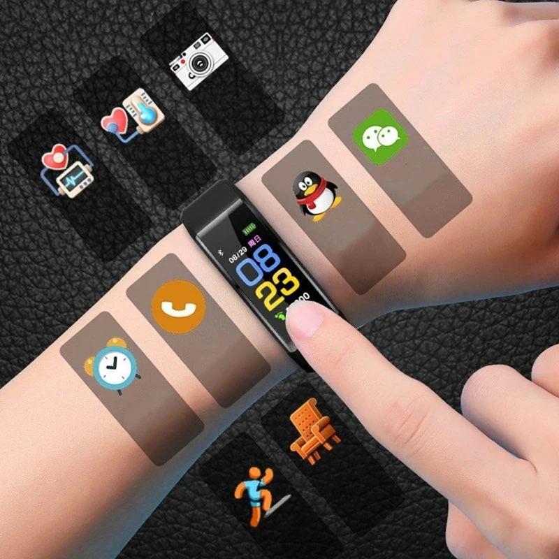 Color Screen Smart Watch for Men Women Sport Bracelet Heart Rate Monitoring Pedometer Calorie Smartwatch for ios android Pop it