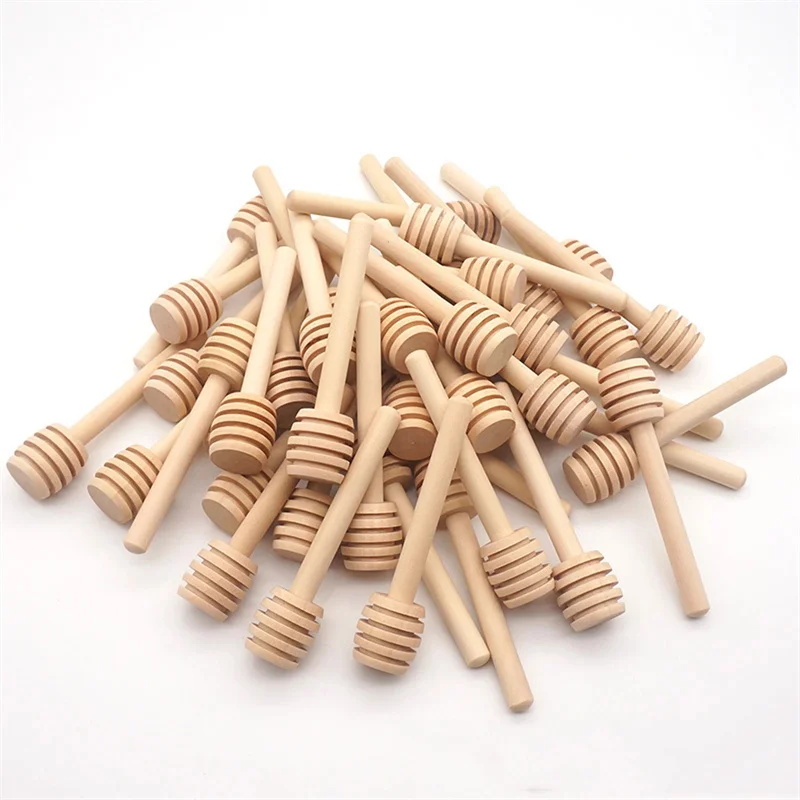 10/50/100pcs Practical Honey Mixing Stick Jar Spoon Long Handle Wood Stir Bar Supplies Coffee Milk Tea Kitchen Tool 70% - купить по