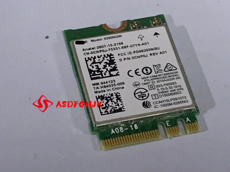 

Original WIFI CARD 8260NGW FOR DELL Latitude e7250 e7270 e7450 Wireless 802.11ac 4.0 WLAN Bluetooth cnp0j 0CNP0J 100% TESED OK