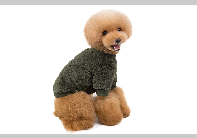 Флисовая одежда для собак Милый костюм Зимняя Теплая толстовка маленьких