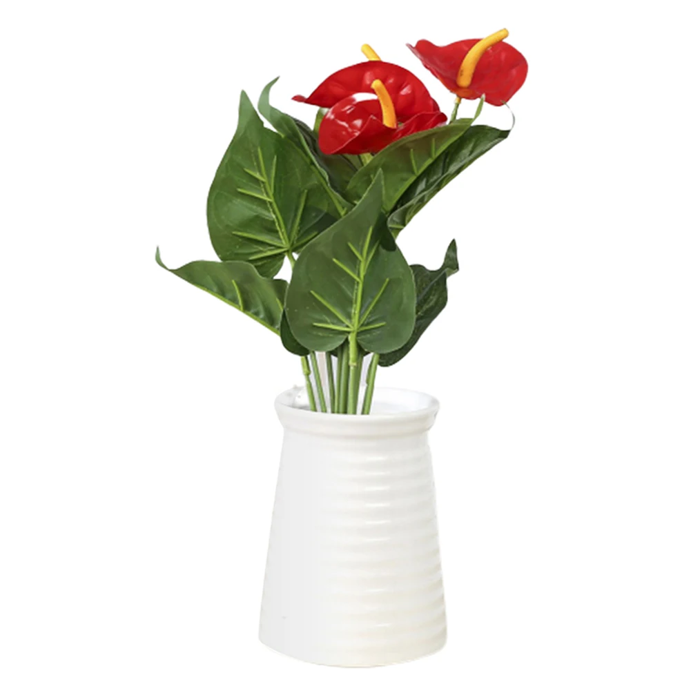 1 шт. 3 головки 9 листьев искусственный цветок антуриума растение Декор для дома