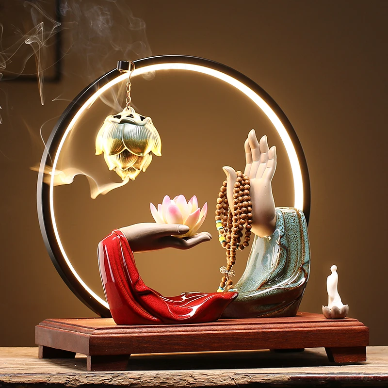 

Creative Bergamot backflow incense household sandalwood and aloes fortune making stove